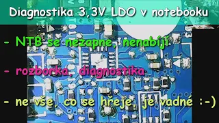 Diagnostika 3,3V větve notebooku aneb pasti diagnostiky termokamerou | Asus FX505GM