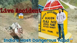 Live Accident😱|| India’s Most Dangerous Road😰|| Zojila Pass|| Zero Point|| Part-4||Vlog #43