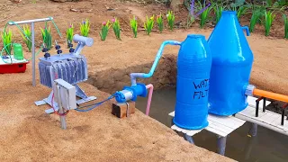 How to make mini water pump | Science project | Water filter tank construction