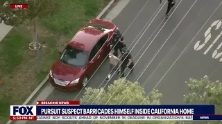 PURSUIT SUSPECT ARRESTED: LAPD gets BARRICADED California man out of house