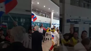 встреча наших олимпийцев в Корее...