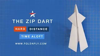 ✈ A Paper Airplane Designed for Distance - The Zip Dart - Fold 'N Fly