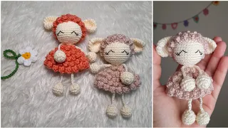 ميدالية كروشيه خروف /توزيعات العيد #crochet #كروشيه baby sheep