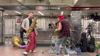 Leo P sax battle at 34 st herald sq station #roadto100k #saxophone #leop