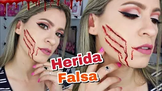 Herida Falsa | ROSTRO CORTADO | Maquillaje para Halloween | NatyGloss