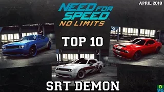 NFS No Limits | Top 10 - Dodge SRT Demon (April 2018)
