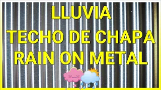 LLUVIA en TECHO de CHAPA o METAL | SUEÑO profundo | PANTALLA NEGRA | RELAX | Heavy RAIN ON METAL 💧☔