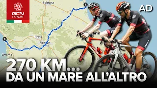 In bici dal Tirreno all’Adriatico in 9 ore.
