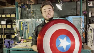 How to Make Captain America's Shield - Full Build Process - Steel and Leather with Back