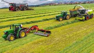 Senáž 2023  |  Claas Jaguar 980 | John Deere 6195m, 8300 | Kuhn Merge Max 950 | Holmer