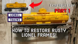 Lionel Train Restoration Part 1. How to restore/ remove rust from postwar trains!