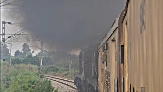 Alco Chugging and Honking | Onboard 19224 Jammu Tawi - Ahmedabad Express hauled by LDH WDG-3A Twins