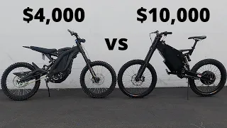 SURRON X vs STEALTH B-52 // $4,000 vs $10,000 E-BIKE // Drag Race and Comparison