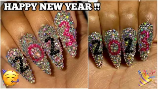 2023 NEW YEAR NAILS🎉🥳 | FULL BLING NAILS