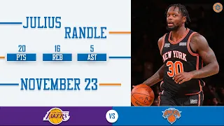 Julius Randle's Full Game Highlights: 20 PTS, 16 REB, 5 AST vs Lakers | 2021-2022 NBA Season | 11/23