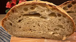 Stop buying bread, make country bread with this recipe. Bread with alveoli.