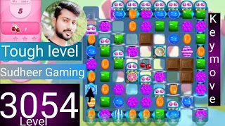 Candy crush saga level 3054 । Tough level । No boosters । Candy crush saga 3054 । Sudheer Gaming