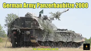 German Army Panzerhaubitze 2000 howitzers live fire Exercise - Germany