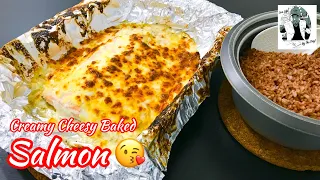 "CREAMY CHEESY BAKED" SALMON RECIPE | HOW TO MAKE CREAMY CHEESY BAKED SALMON | SALMON RECIPE