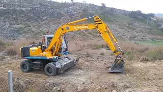 Ex100wd excavator machine road leveling and beautiful view