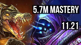 RENEKTON vs JAX (TOP) | 5.7M mastery, 8/1/8, 1300+ games, Dominating | KR Master | 11.21