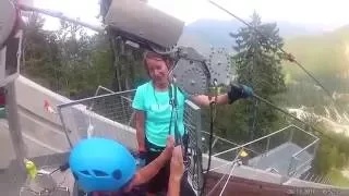 Going on zipline in Planica