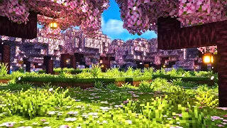 Minecraft Cherry Blossom Forest Ambience w/ C418 Music | 4 Hours