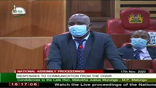 LIVE! NATIONAL ASSEMBLY PROCEEDINGS! MOURNING MATUNGU MP JUSTUS MURUNGA!