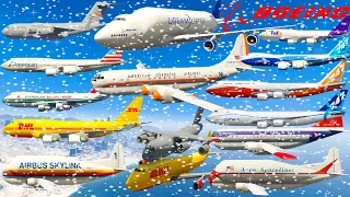 GTA V: Every Biggest Boeing Airplanes Winter Snowy Best Extreme Longer Crash and Fail Compilation