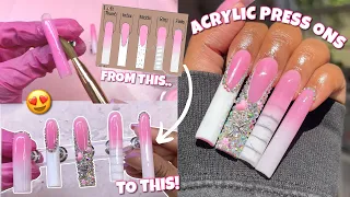 Creating XXL Pink Acrylic Press On Nails 💖 | Trying NEW Digital Nail Artist Templates