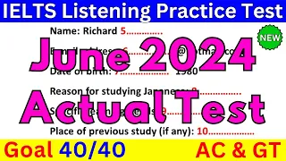 01, 08, 13, 22 & 29 JUNE 2024 IELTS LISTENING TEST 2024 WITH ANSWERS 🔴 IELTS PREDICTION 🔴 IDP & BC