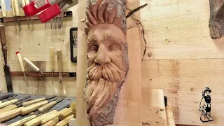Carving a Woodspirit Face (Hand Tools)