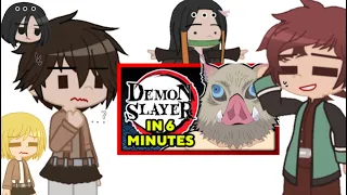 AOT reacts to Demon Slayer in 6 minutes // Part 1/2 // Ü