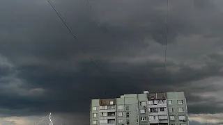 Гроза в Москве 6 июня 2024. Мощнейший гром. Crazy thunderstorm in  Moscow.