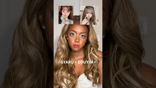 Chinese/Japanese makeup on darker skin (Gyaru + Douyin) #makeuptutorial