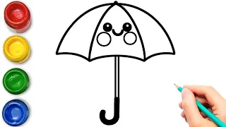 Umbrella Drawing | How To Draw An Umbrella | Umbrella | Smart Kids Art