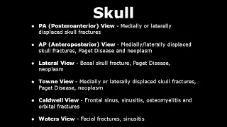 Skull And Facial X-Ray Views And Their Indications | Skull And Face Radiography Indications List