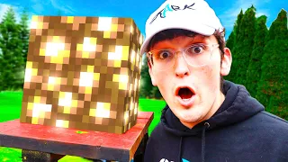 Destroying a REAL Life Minecraft GLOWSTONE Block