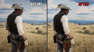 Visual Redemption [4K] Comparison - Before and After | first Graphics Mod for Red Dead Redemption 2