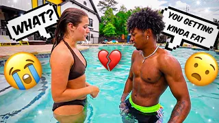 "YOU'RE GETTING FAT" PRANK ON GIRLFRIEND | MEAN PRANK *she cried*