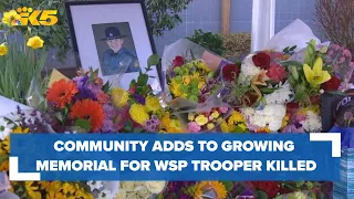 Community continues to add to vigil for WSP trooper hit, killed on I-5