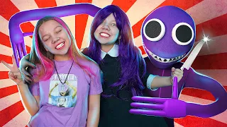 My twin sister is obsessed with Purple Rainbow friend! Never play rainbow friends in real life!