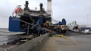 US armoured vehicles arrive in Danish harbour as part of NATO's 'Atlantic Resolve' operation