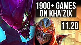 KHA'ZIX vs ZED (JUNGLE) | 1900+ games, 2.1M mastery, 6 solo kills, 10/3/6 | NA Grandmaster | v11.20