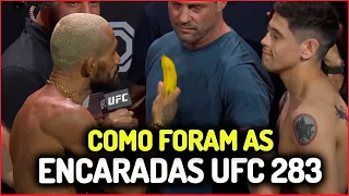 COMO FORAM AS ENCARADAS DO UFC 283 / DEIVESON PROVOCA MORENO COM BANANA / MINHAS APOSTAS UFC 283