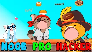 INSATIABLE CAT WITH a HUGE MOUTH! 🙀 NOOB vs PRO vs HACKER in Duet Cats