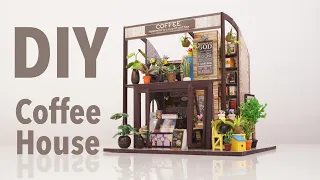 DIY Miniature Dollhouse Kit | Coffee House-Satisfying Video