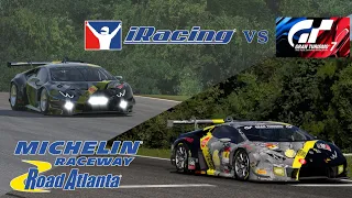 Comparison of Road Atlanta between Gran Turismo 7 and iRacing