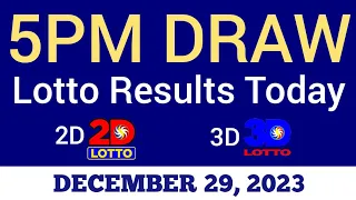 Lotto Result Today 5pm Draw December 29 2023 Swertres Ez2 Stl PCSO