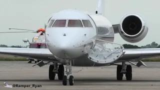 (Rare) Bombardier Global 6000 arrival and departure from Lydd airport (including engine startup)